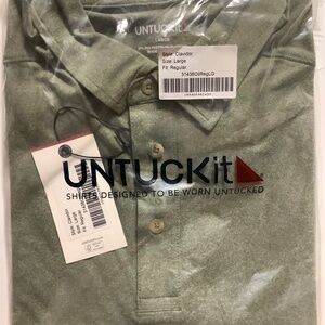 Men's UNTUCKit Polo Shirt Clavidor  Size Large Moss Green NEW